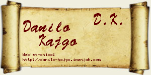 Danilo Kajgo vizit kartica